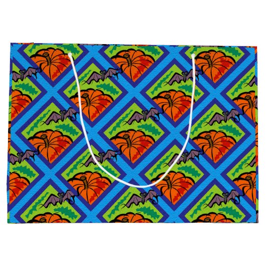 Kürbis und Fledermäuse, Name, Halloween, ZSG Große Geschenktüte (Rückseite)