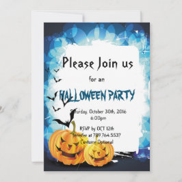 Kürbis- und FledermausHalloween-Party Einladung