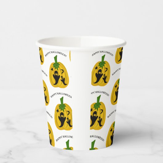 Kürbis und Geister Pappbecher (Links)