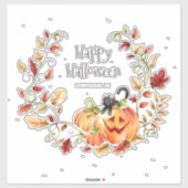 Kürbis und Halloween-Kranz Aufkleber (Blatt)
