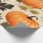 Kürbis und Herbstblüten Geschenkpapier (Ecke)