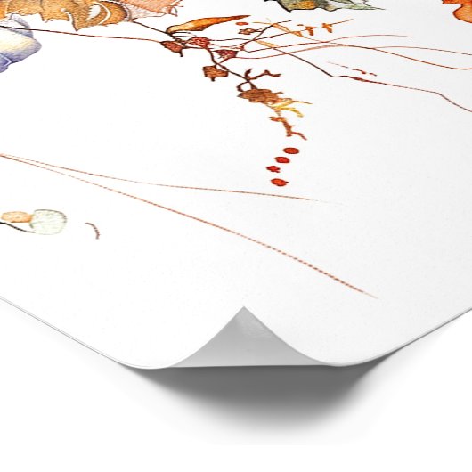 Kürbis und Herbstlaub Brautparty Willkommen Poster (Ecke)