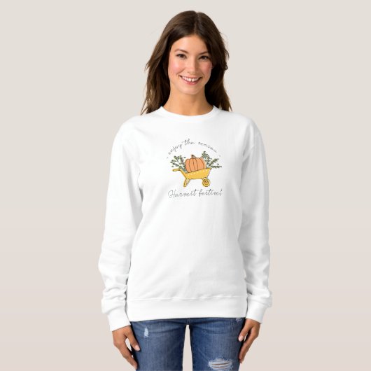 Kürbis und Herbstlaub Sweatshirt (Vorne ganz)