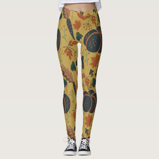 Kürbis und Karotten nahtlos Leggings (Vorderseite)