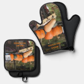 Kürbis und Kürbisgewächse Personalisiert Ofenhandschuh & Topflappen-Set (Vorderseite/Rückseite)