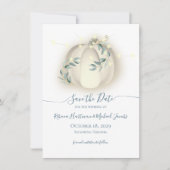 Kürbis und Lichter Botanische Weinreben Save the D Einladung (Vorderseite)