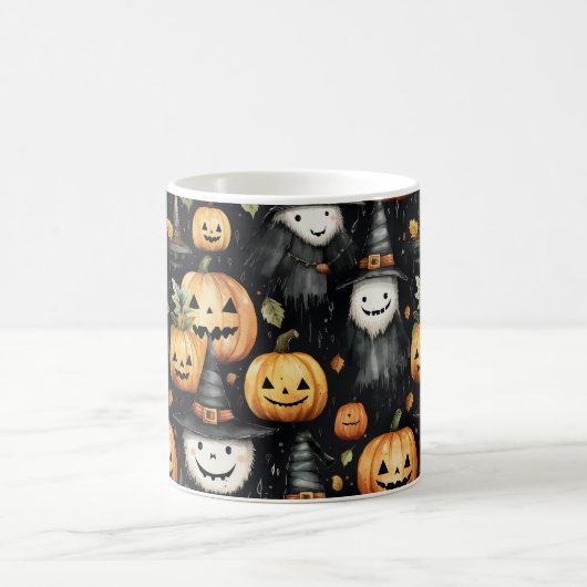 Kürbis und Monster Halloween Kaffeetasse (Mittel)