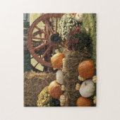 Kürbis und Mummeranzeige im Herbst Puzzle (Vertikal)