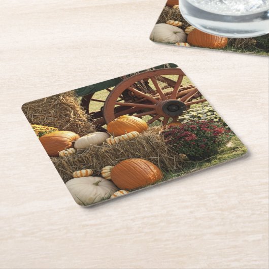 Kürbis und Mummeranzeige im Herbst Rechteckiger Pappuntersetzer (angewinkelt)