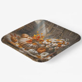 Kürbis und Mums im Herbst in einer Scheune Pappteller (Gewinkelt)