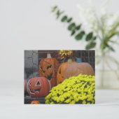 Kürbis und Mums Postkarte (Stehend Vorderseite)