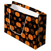 Kürbis und Paws Halloween Große Geschenktüte (Vorderseite Schrägansicht)