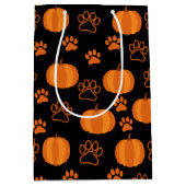 Kürbis und Paws Halloween Mittlere Geschenktüte (Vorderseite)