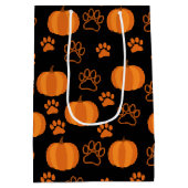 Kürbis und Paws Halloween Mittlere Geschenktüte (Rückseite)