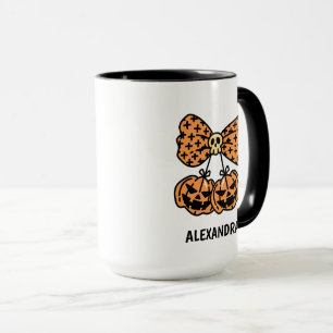 Kürbis und Schleife Halloween personalisierter Nam Tasse