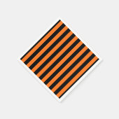 Kürbis und Schwarz Großformat Vert. Streifenpapier Serviette (Ecke)