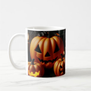 Kürbis und Skelett Kaffeetasse