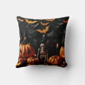 Kürbis und Skelett Kissen (Rückseite)