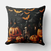 Kürbis und Skelett Kissen (Vorderseite)
