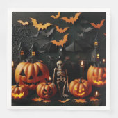 Kürbis und Skelett Serviette (Vorderseite)