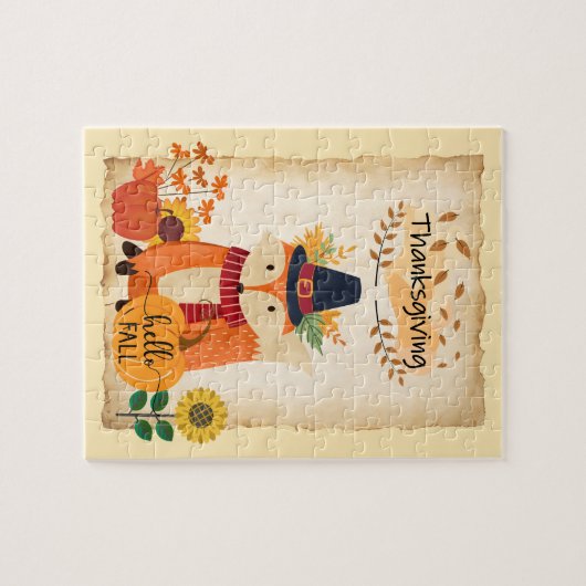 Kürbis und Sonnenblumen aus dem Erntedank Herbst Puzzle (Horizontal)