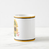 Kürbis und Sonnenblumen Herbst Kaffeetasse (Mittel)