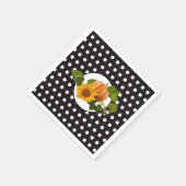 Kürbis- und Sonnenblumen-Polka-Dot-Thanksgiving Serviette (Ecke)