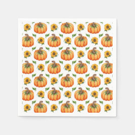 Kürbis und Sonnenblumen Serviette