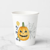 Kürbis und Spinnennetz Pappbecher (Rückseite)