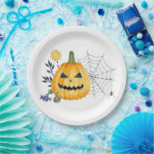 Kürbis und Spinnennetz Pappteller (Party)