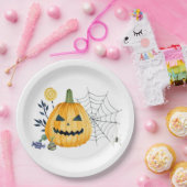Kürbis und Spinnennetz Pappteller (Party)