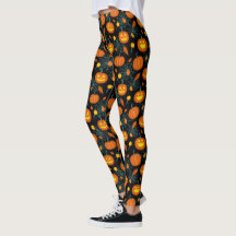 Kürbis und Spinnennetze Halloween-Leggings