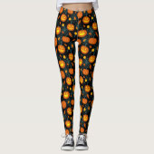 Kürbis und Spinnennetze Halloween-Leggings Leggings (Vorderseite)