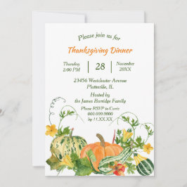 Kürbis und Squash Bounty Erntedank Dinner Einladung