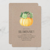 Kürbis und Sukkulente. Halloween-Party. Rustikal Einladung (Vorne/Hinten)