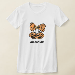 Kürbis und Totenkopf Boo Halloween personalisierte T-Shirt