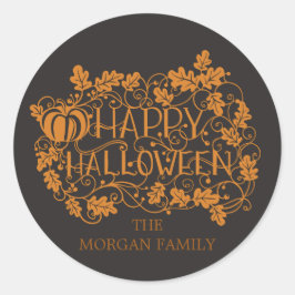 Kürbis und Weinkeller Runder Aufkleber