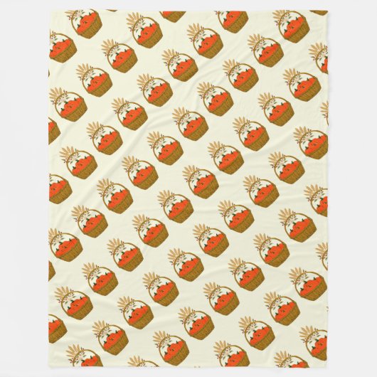 🌼 **Kürbis- und Weizen-Fleece-Decke Fleecedecke (Vorderseite)