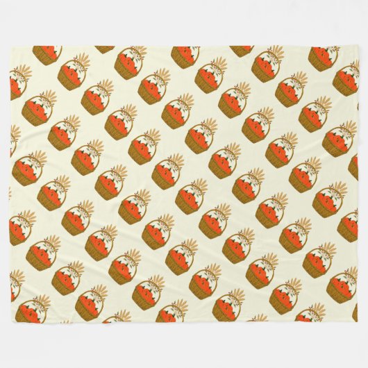 🌼 **Kürbis- und Weizen-Fleece-Decke Fleecedecke (Vorderseite (Horizontal))