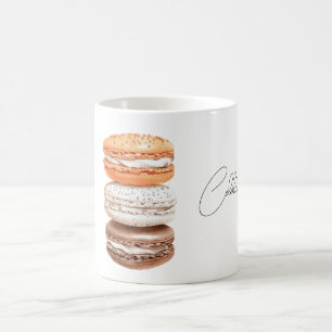 Kürbis-Vanille-Schokoladen-Macarons feiern Kaffeetasse