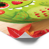Kürbis verkleidet als grünes Monster Poster (Ecke)
