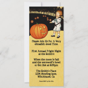 Kürbis Vintage Halloween Einladung