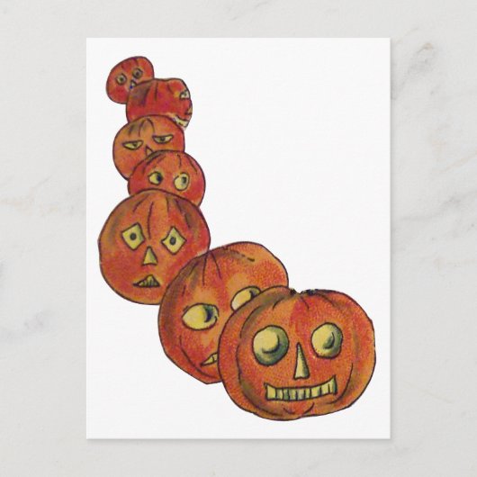 Kürbis (Vintage Halloweenkarte) Postkarte (Vorderseite)