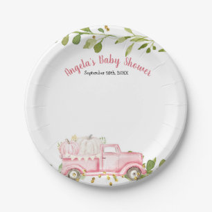 Kürbis-Vintage-LKW-Party-Papierplatten Pappteller