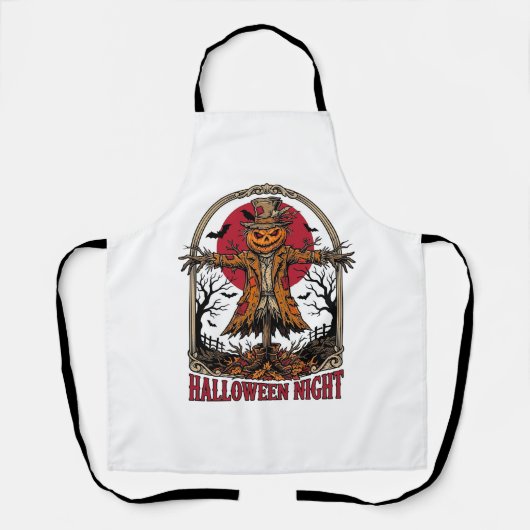 Kürbis-Vogelscheuche-Halloween-Vintage-Stich-Kunst Schürze (Vorderseite)
