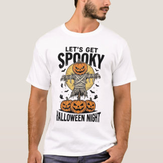 Kürbis-Vogelscheuchen-Shirt Vintage-Halloween-Graf T-Shirt