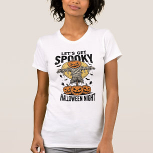 Kürbis-Vogelscheuchen-Shirt Vintage-Halloween-Graf T-Shirt
