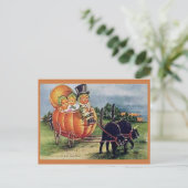 Kürbis-Wagen Postkarte (Stehend Vorderseite)