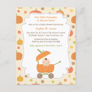 Kürbis-Wagen-Spaziergänger-Babyparty-Einladungen Einladung