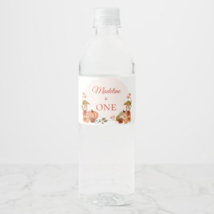 Kürbis Wasserflasche zum ersten Geburtstag Wasserflaschenetikett